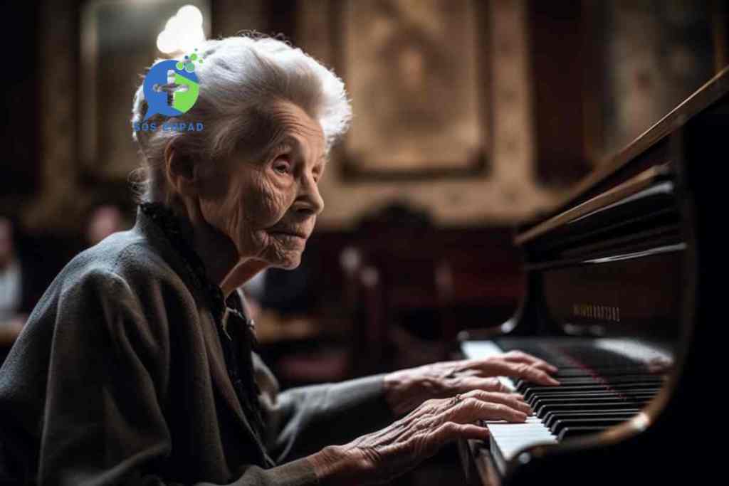 résident d'ehpad joue du piano musicothérapie