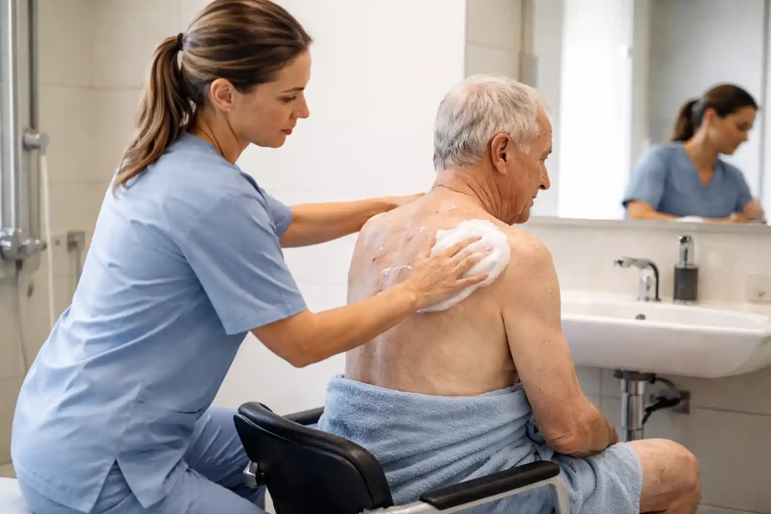 Comment sécuriser la toilette d&rsquo;un résident hémiplégique en 3 étapes : positionnement, transferts et gestes adaptés