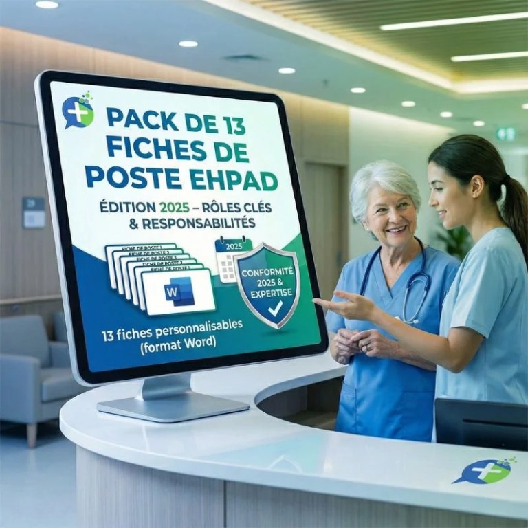 Pack de 13 fiches de poste EHPAD