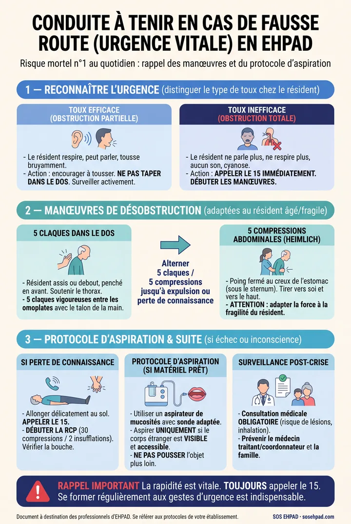 Aper&ccedil;u affiche Fausse route &mdash; conduite &agrave; tenir en EHPAD