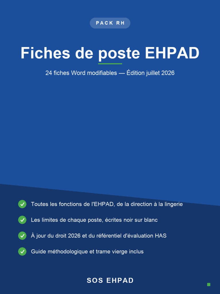 Pack de 24 fiches de poste EHPAD