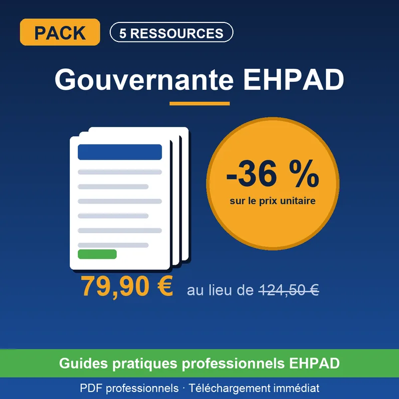 Pack GOUVERNANTE EHPAD — Livre + Pack Hygiène + 2 Guides