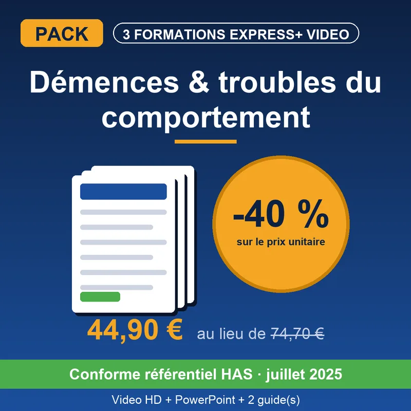 Pack Démences & troubles du comportement — 3 Formations Express+ VIDÉO — SOS EHPAD