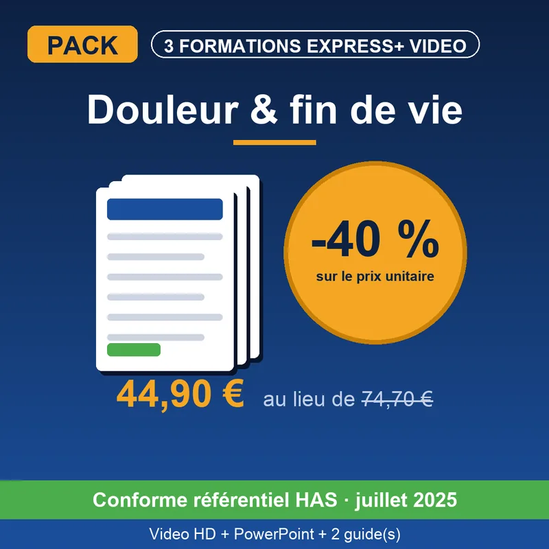 Pack Douleur & fin de vie — 3 Formations Express+ VIDÉO — SOS EHPAD