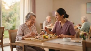Fausses routes au repas en EHPAD : les gestes de l&rsquo;aide-soignante